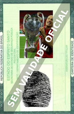 Imagem hipotética representando a carteira de identidade de Arjen Robben