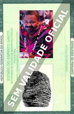 Imagem hipotética representando a carteira de identidade de Arlindo Cruz