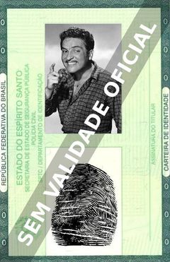 Imagem hipotética representando a carteira de identidade de Arturo de Córdova