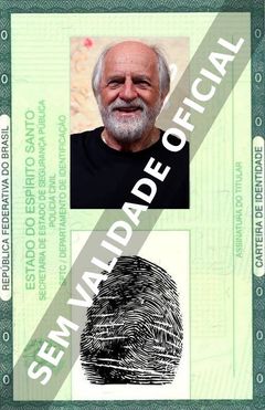 Imagem hipotética representando a carteira de identidade de Ary Fontoura