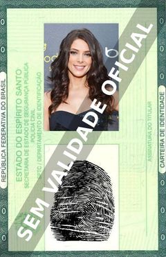 Imagem hipotética representando a carteira de identidade de Ashley Greene
