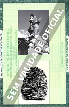 Imagem hipotética representando a carteira de identidade de Aurora Duarte