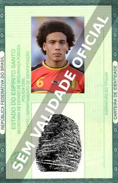 Imagem hipotética representando a carteira de identidade de Axel Witsel