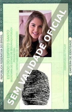Imagem hipotética representando a carteira de identidade de Bárbara Evans