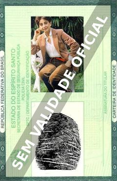 Imagem hipotética representando a carteira de identidade de Beatriz Segall