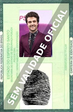 Imagem hipotética representando a carteira de identidade de Beau Mirchoff