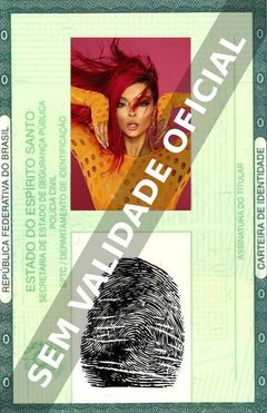 Imagem hipotética representando a carteira de identidade de Bebe Rexha