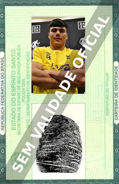 Imagem hipotética representando a carteira de identidade de Bektemir Melikuziev