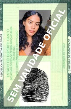 Imagem hipotética representando a carteira de identidade de Bella Campos