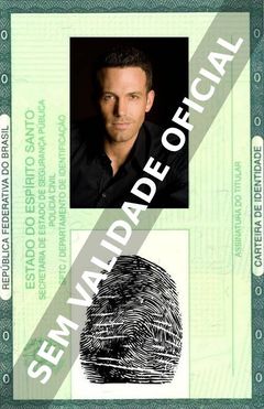 Imagem hipotética representando a carteira de identidade de Ben Affleck