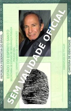 Imagem hipotética representando a carteira de identidade de Ben Gazzara