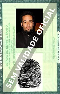 Imagem hipotética representando a carteira de identidade de Ben Harper