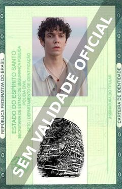 Imagem hipotética representando a carteira de identidade de Ben Ross