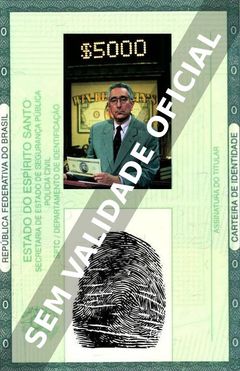 Imagem hipotética representando a carteira de identidade de Ben Stein