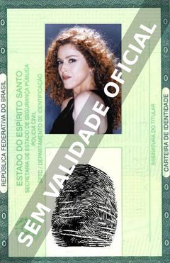 Imagem hipotética representando a carteira de identidade de Bernadette Peters