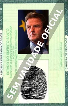 Imagem hipotética representando a carteira de identidade de Bernard Kouchner