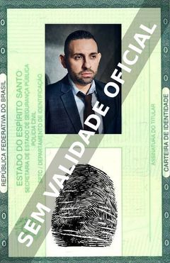 Imagem hipotética representando a carteira de identidade de Bernardo Badillo