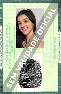 Imagem hipotética representando a carteira de identidade de Bia Miranda