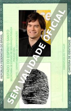 Imagem hipotética representando a carteira de identidade de Bill Hader