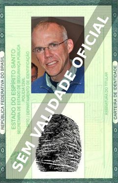 Imagem hipotética representando a carteira de identidade de Bill McKibben
