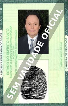 Imagem hipotética representando a carteira de identidade de Billy Crystal