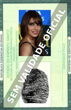 Imagem hipotética representando a carteira de identidade de Bipasha Basu