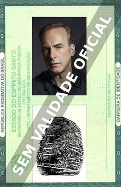 Imagem hipotética representando a carteira de identidade de Bob Odenkirk