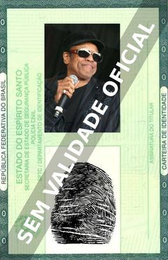 Imagem hipotética representando a carteira de identidade de Bobby Womack