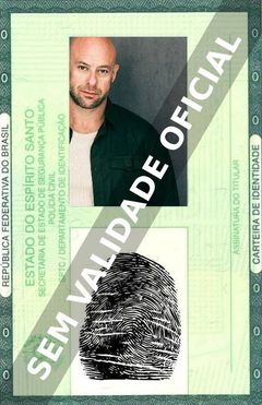Imagem hipotética representando a carteira de identidade de Brad Lee Wind