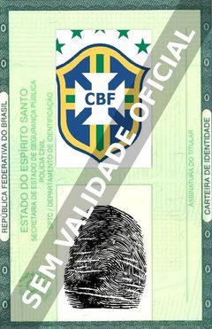 Imagem hipotética representando a carteira de identidade de Brazil National Football Team