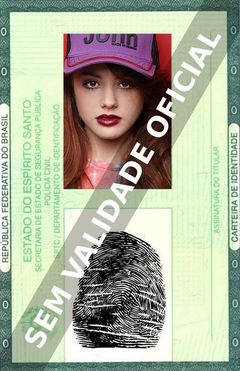 Imagem hipotética representando a carteira de identidade de Brenda Sabryna