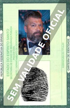 Imagem hipotética representando a carteira de identidade de Brian Stivale