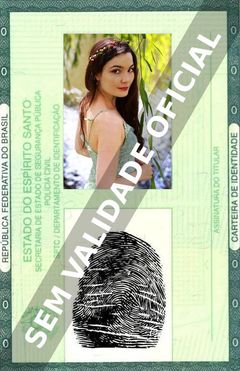 Imagem hipotética representando a carteira de identidade de Bridie Latona