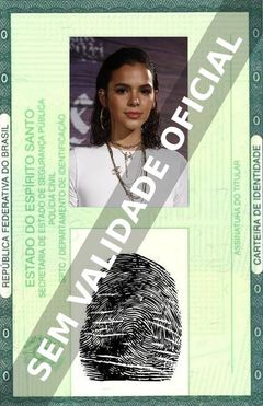 Imagem hipotética representando a carteira de identidade de Bruna Marquezine