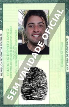 Imagem hipotética representando a carteira de identidade de Bruno De Luca