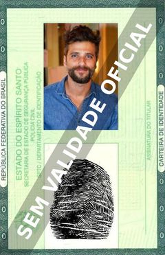 Imagem hipotética representando a carteira de identidade de Bruno Gagliasso