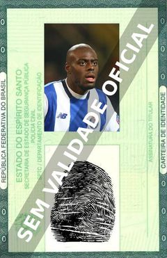 Imagem hipotética representando a carteira de identidade de Bruno Martins Indi