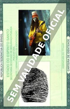Imagem hipotética representando a carteira de identidade de Buckethead