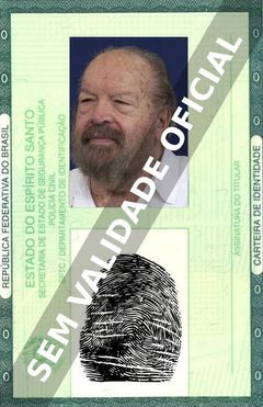 Imagem hipotética representando a carteira de identidade de Bud Spencer