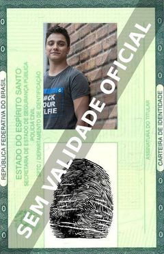 Imagem hipotética representando a carteira de identidade de Cadu Libonati