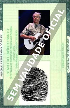 Imagem hipotética representando a carteira de identidade de Caetano Veloso