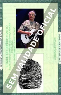 Imagem hipotética representando a carteira de identidade de Caetano Veloso