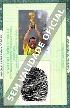 Imagem hipotética representando a carteira de identidade de Cafú
