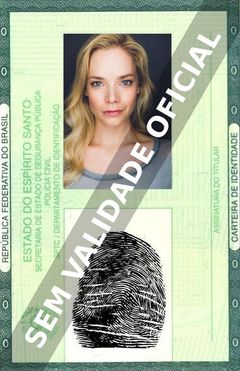 Imagem hipotética representando a carteira de identidade de Caitlin Mehner