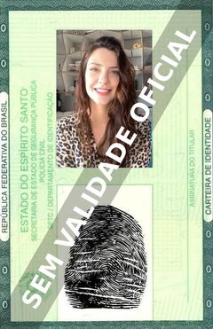 Imagem hipotética representando a carteira de identidade de Camila Rodrigues