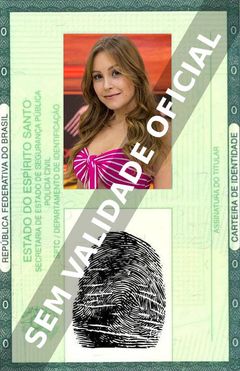 Imagem hipotética representando a carteira de identidade de Carla Diaz