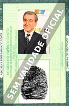 Imagem hipotética representando a carteira de identidade de Carlos Alberto Parreira