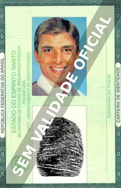 Imagem hipotética representando a carteira de identidade de Carlos Alberto Riccelli
