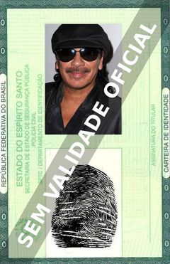 Imagem hipotética representando a carteira de identidade de Carlos Santana