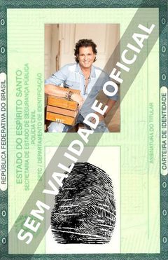 Imagem hipotética representando a carteira de identidade de Carlos Vives
